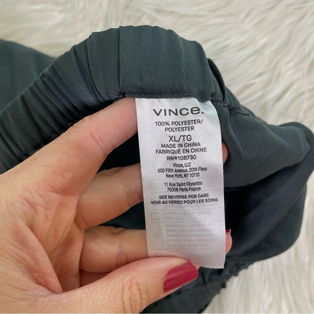 Vince Satin Drawstring Wide Leg Lounge Pants Grey Women’s Size XL - Picture 9 of 12